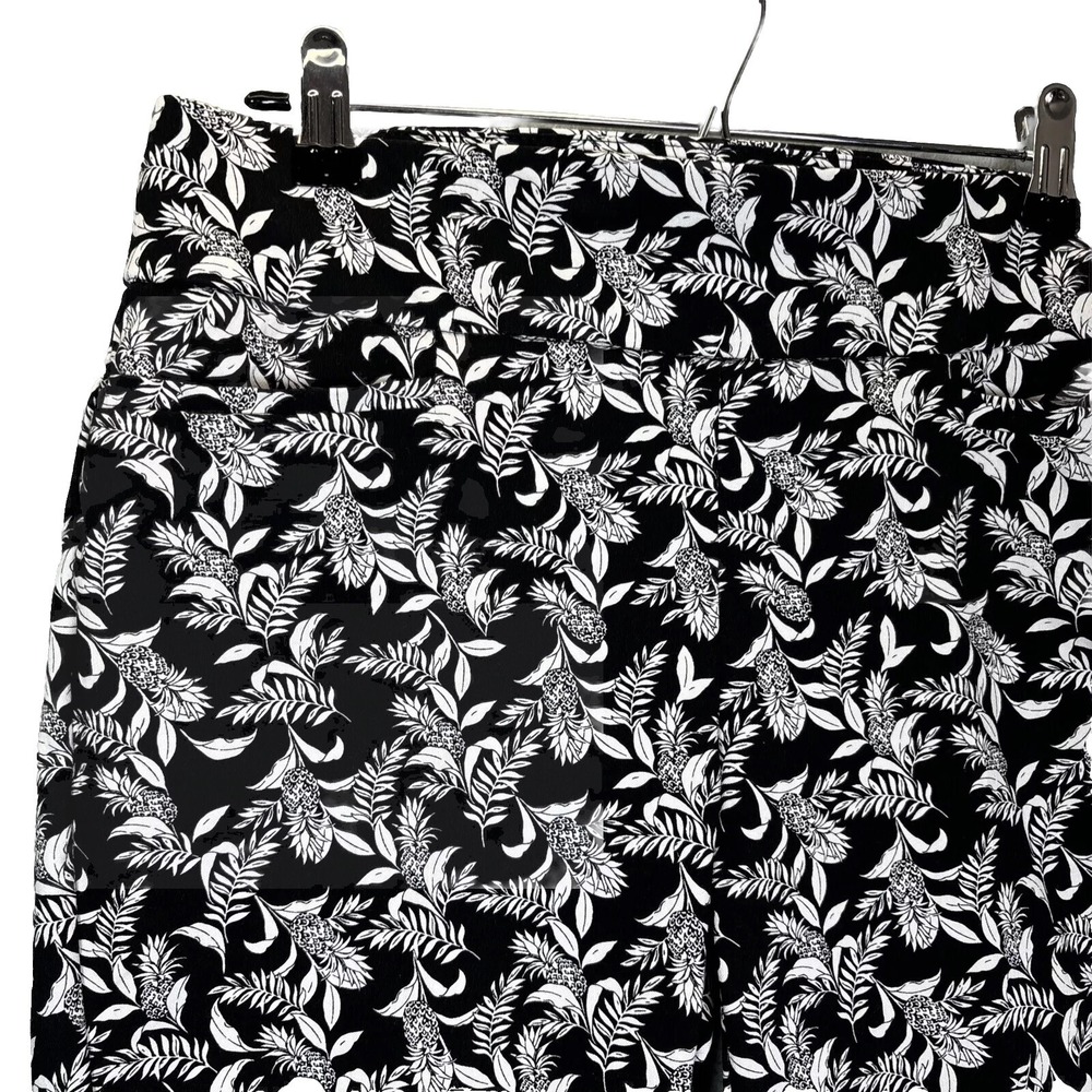 Christopher & Banks‎ Pineapple Signature Slimming Capri 6 Black White Pants Crop